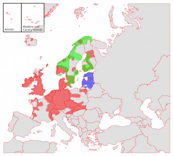 upraveno podle: Autor: Petr K – Image:Europe biogeography blank.svg, CC BY-SA 2.5, https://commons.wikimedia.org/w/index.php?curid=894328